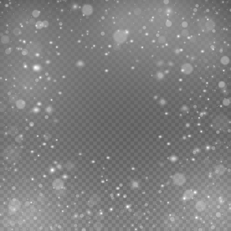 Vector chispas blancas efecto de luz brillante partículas de polvo espumoso explosión de estrellas con brillo bokeh de navidad vector