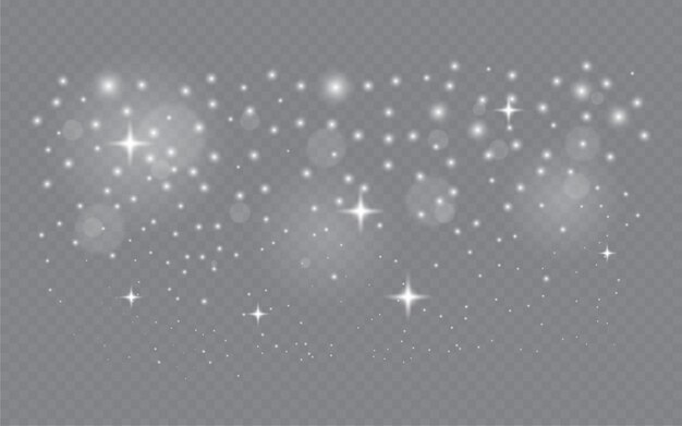 Chispas blancas y efecto de luz especial brillo.