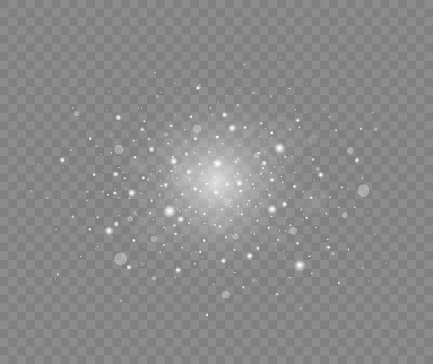 Las chispas blancas y las estrellas brillan efecto de luz especial Patrón abstracto de Navidad