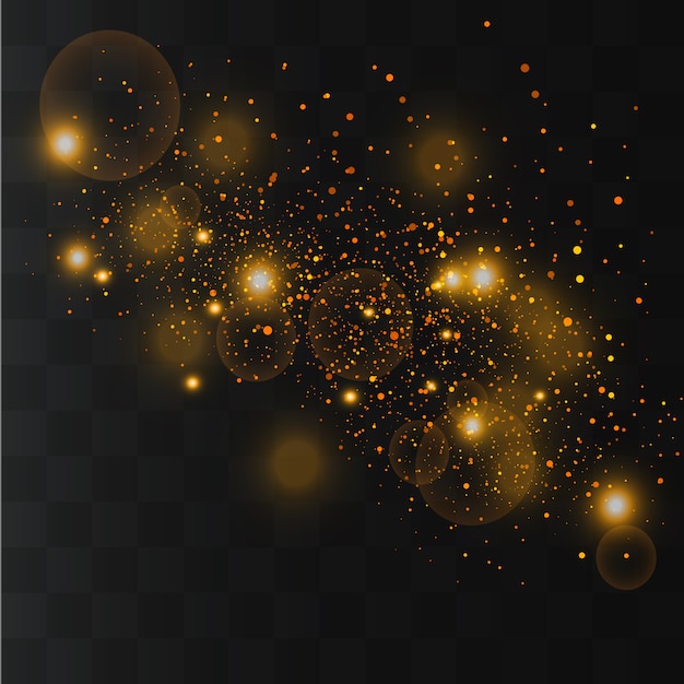 Chispas blancas y estrellas doradas.