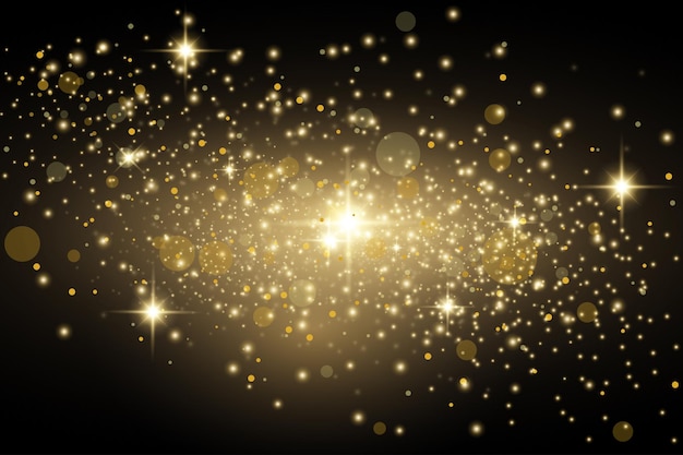 Las chispas doradas brillantes