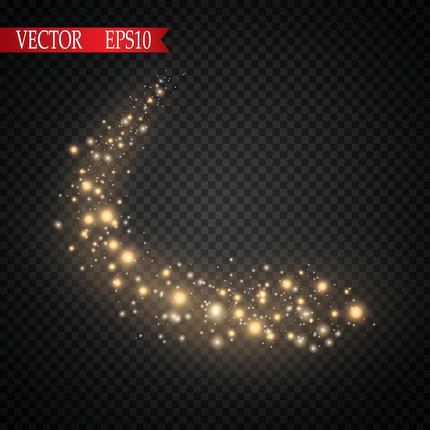 Las chispas y las estrellas brillan con un efecto de luz especial. Partículas de polvo mágico espumoso.