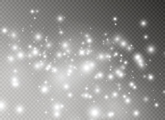 Las chispas y las estrellas brillan con un efecto de luz especial.