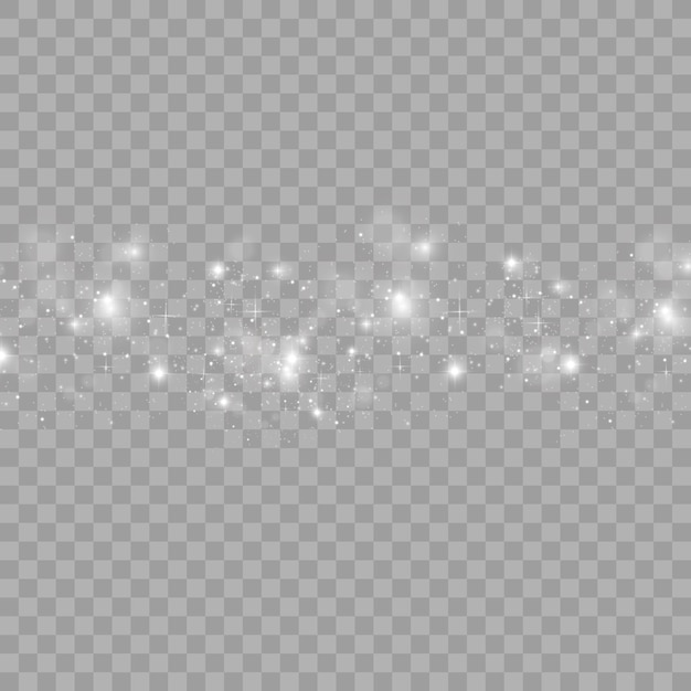 Las chispas y las estrellas doradas brillan con un efecto de luz especial. Destellos vectoriales sobre fondo transparente.