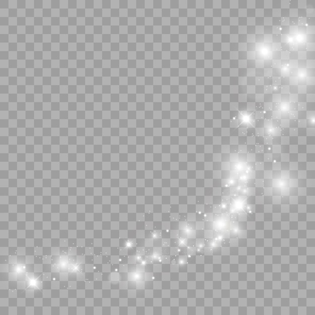 chispas y estrellas doradas brillan efecto de luz especial Vector brilla sobre fondo transparente