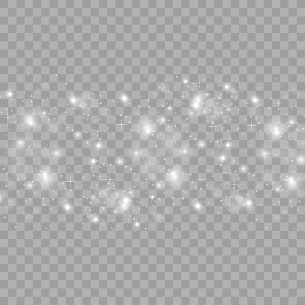 Chispas y estrellas doradas brillan efecto de luz especial vector brilla sobre fondo transparente