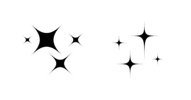 Las chispas El icono de las estrellas aislado sobre un fondo blanco Las estrellas parpadeantes Elemento futurista estético