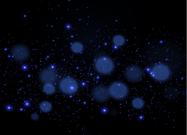 Las chispas de polvo brillan con una luz especial. Partículas de polvo mágico espumoso.