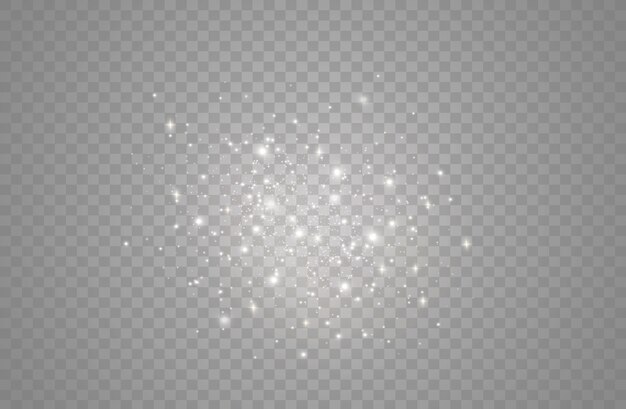 Las chispas de polvo brillan con una luz especial. Partículas de polvo mágico espumoso.