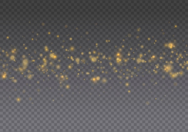 Las chispas de polvo y las estrellas doradas brillan en la ilustración