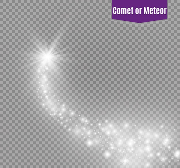 Las chispas de polvo y las estrellas doradas brillan con una luz especial. brilla sobre un fondo transparente. Efecto de luz navideña. Partículas de polvo mágico espumoso.