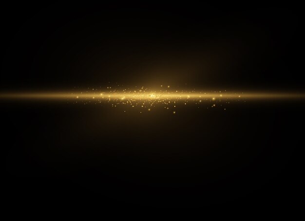 Las chispas de polvo y las estrellas doradas brillan con una luz especial. brilla sobre un fondo transparente. Efecto de luz navideña. Partículas de polvo mágico espumoso.