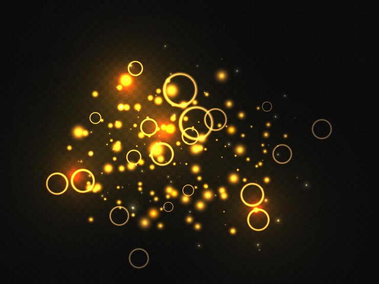 Vector las chispas de polvo y las estrellas doradas brillan con una luz especial. vector brilla sobre un fondo transparente. efecto de luz de navidad. partículas de polvo mágicas brillantes.