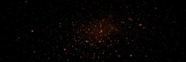 Las chispas de polvo y las estrellas doradas brillan con una luz especial.