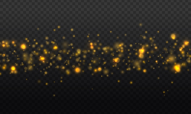 Las chispas de polvo y las estrellas doradas brillan con una luz especial