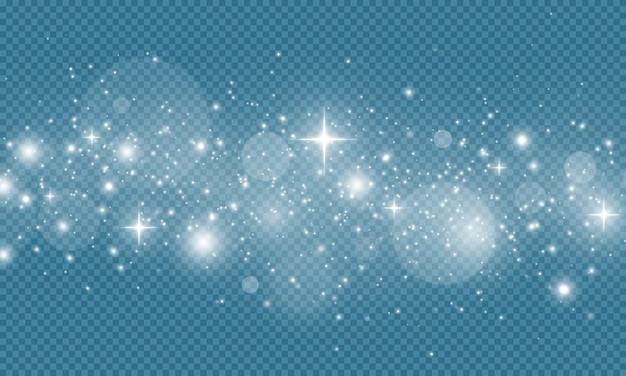Las chispas de polvo y las estrellas plateadas brillan con una luz especial.
