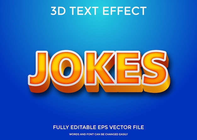 Chistes 3d efecto de texto editable eps premium con fondo