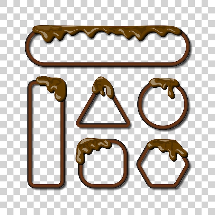Vector el chocolate, el choco, el marrón, el estandarte, el marco, el borde, el vector, el fondo, el dulce, el conjunto, el derretido,45