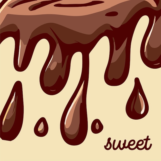 Vector chocolate dulce derretido caramelo agridulce vainilla