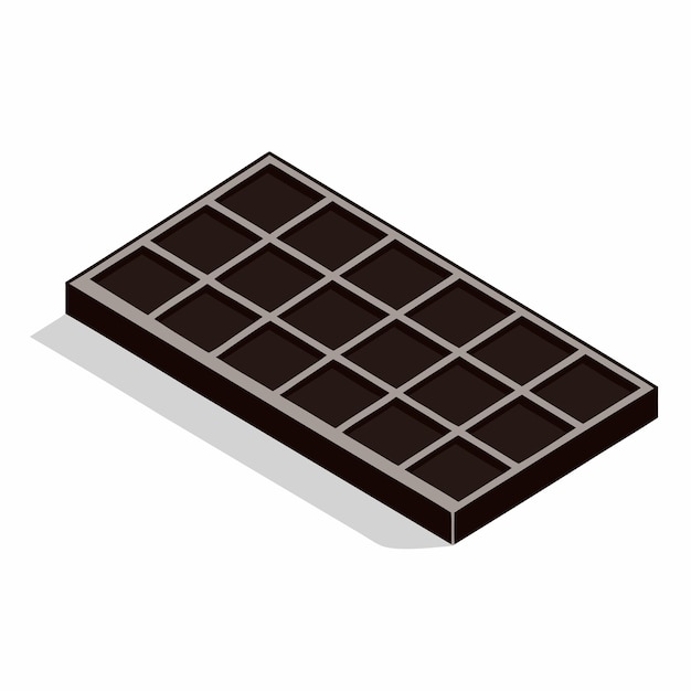 Chocolate isométrico sobre un fondo blanco aislado 3