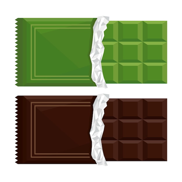 El chocolate vector del día de San Valentín, el chocolate decorativo, el chocolate oscuro y el chocolate matcha