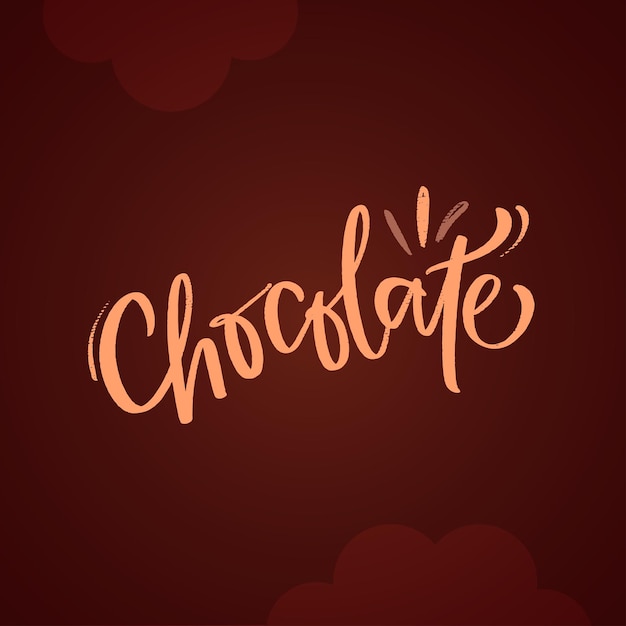 Chocolate en el vector de letras de la mano moderna