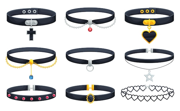 Chokers joyería elegante choker cuello de mujer pulsera de cuero para el cuello de la niña accesorios monile con colgante de oro o collar de decoración de cadena