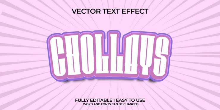 Vector chollays efecto de texto vectorial 3d totalmente editable