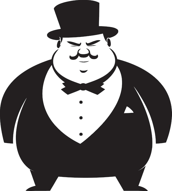 Chonky champion logotipo negro elegante para la defensa de la obesidad hefty harmony logotipo vectorial icónico para el gordo