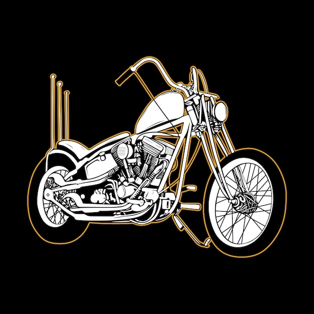 Chopper viejo vector de motocicleta