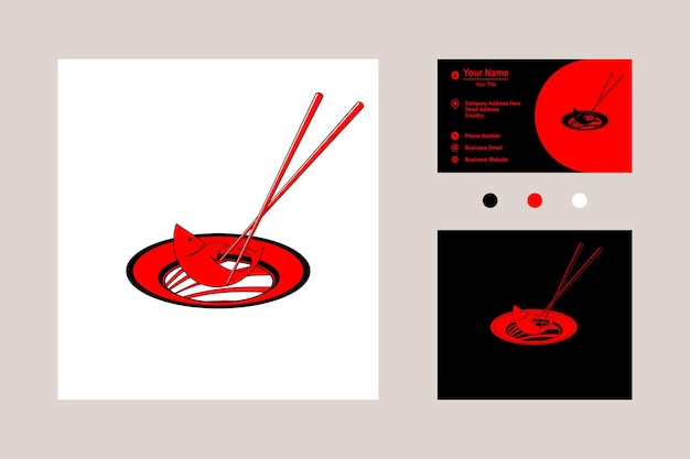 Chopstick swoosh bowl cocina oriental japonesa sushi japonés icono de mariscos inspiración en el diseño del logotipo