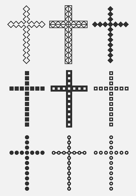 Christian cross icono logotipo aplicación interfaz de usuario ilustración vectorial