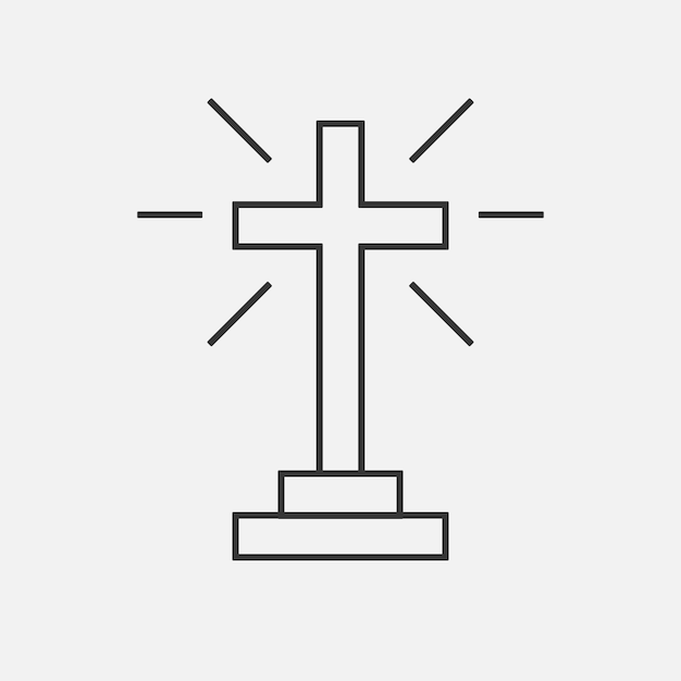 Christian Cross icono logotipo aplicación interfaz de usuario ilustración vectorial