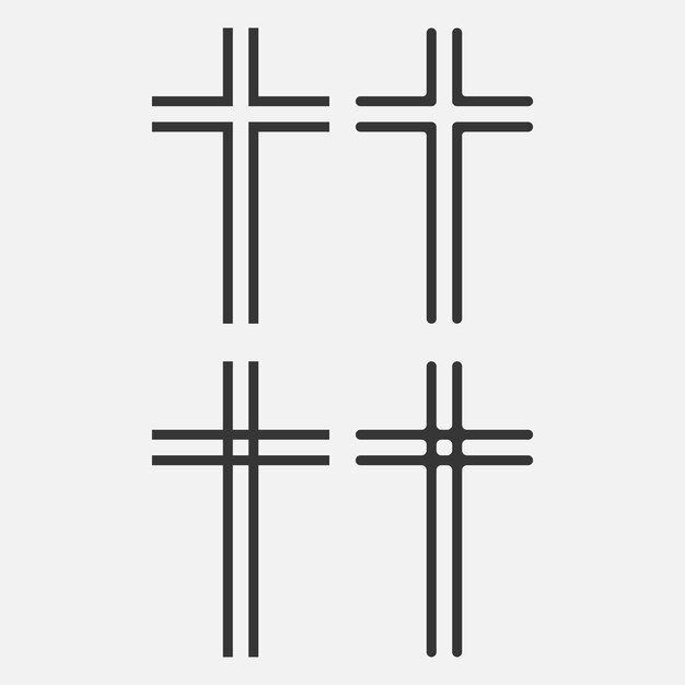 Christian Cross icono logotipo aplicación interfaz de usuario ilustración vectorial