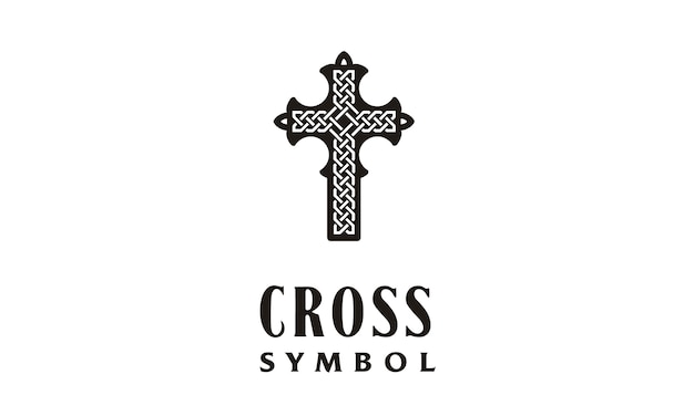 Christian cross con el logo de celtic knot