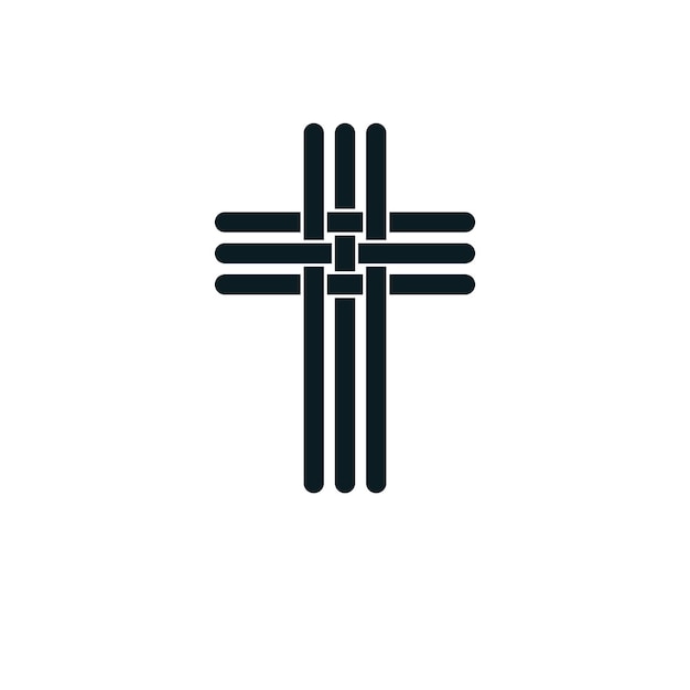 Christian Cross verdadera creencia vector religión símbolo, cristianismo icono de Jesús.