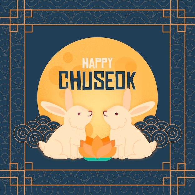 Vector chuseok dibujado a mano