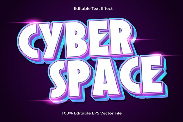 Ciberespacio Editable Efecto de texto En relieve Estilo de gradiente de dibujos animados