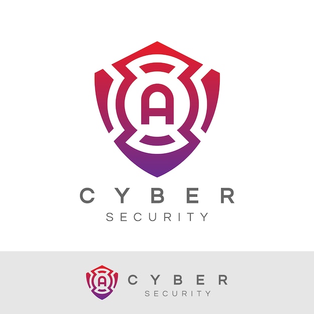 ciberseguridad inicial Letra A Diseño de logotipo