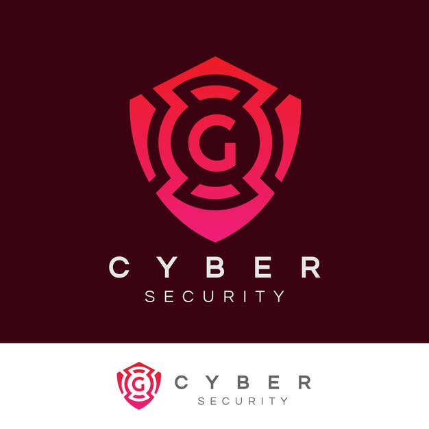 Vector ciberseguridad inicial letra g diseño de logotipos