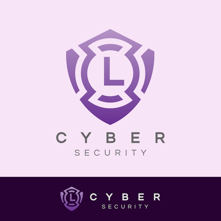 Vector ciberseguridad inicial letra l diseño de logotipo