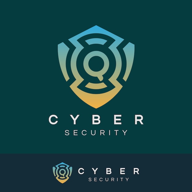 ciberseguridad inicial Letra Q diseño de logotipos