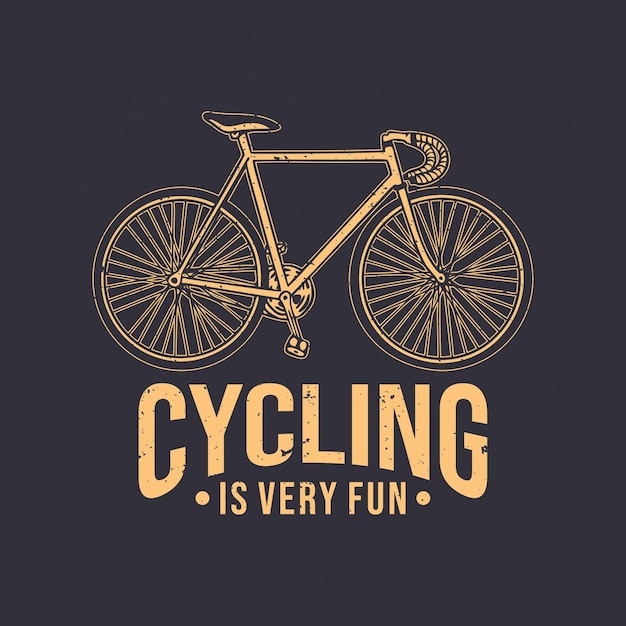El ciclismo de diseño de camisetas es muy divertido con ilustración vintage de bicicleta