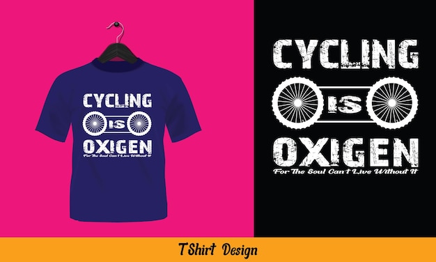 Vector el ciclismo es oxígeno para el alma no puede vivir sin él - camiseta - diseño de camiseta tipográfica.