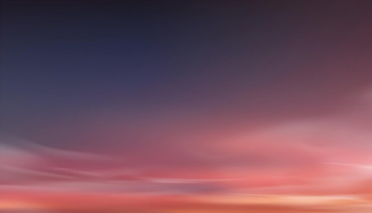 Vector el cielo al atardecer con nubes rosas y naranjas