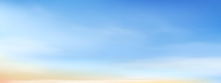 Vector un cielo azul claro con nubes blancas