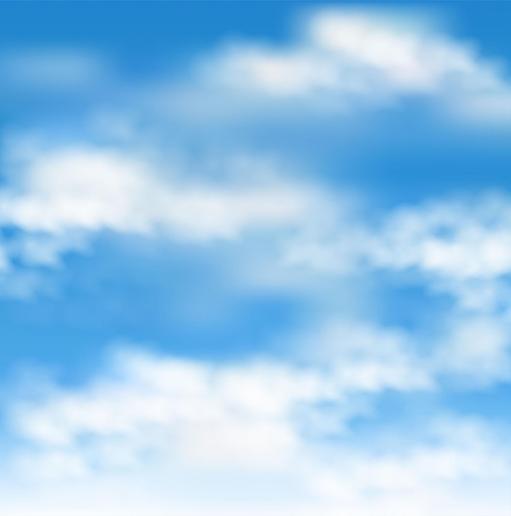 Vector cielo azul despejado con nubes ligeras que son llevadas por el viento cielo azul hermoso con nubes sopladas