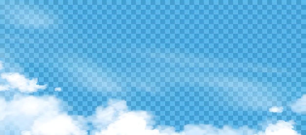 El cielo azul con nubes blancas y esponjosas