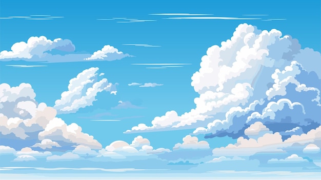 Cielo azul nubes día soleado diseño de fondo vectorial