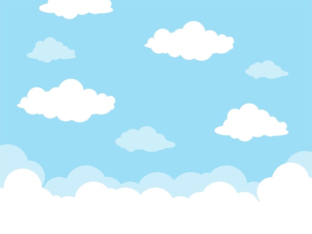 Vector cielo azul con nubes de fondo elegante